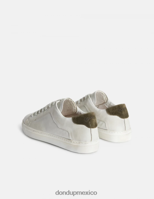 blanco verde DONDUP hombres zapatillas de cuero envejecido calzado D0VXD983