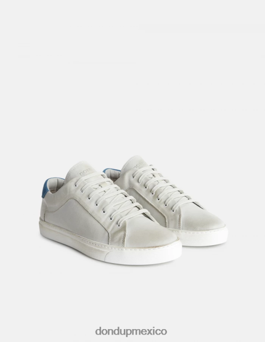 blanco y azul DONDUP hombres zapatillas de cuero envejecido calzado D0VXD982