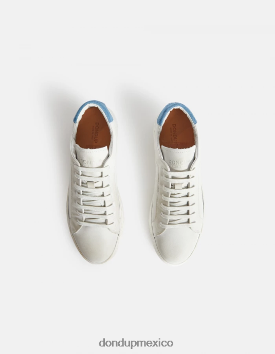 blanco y azul DONDUP hombres zapatillas de cuero envejecido calzado D0VXD982