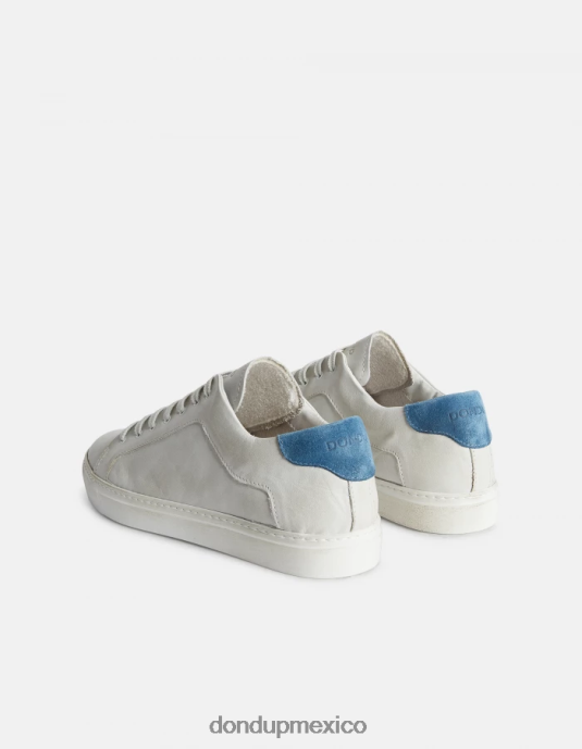 blanco y azul DONDUP hombres zapatillas de cuero envejecido calzado D0VXD982