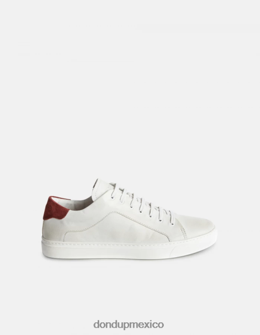 blanco y ciruela DONDUP hombres zapatillas de cuero envejecido calzado D0VXD981