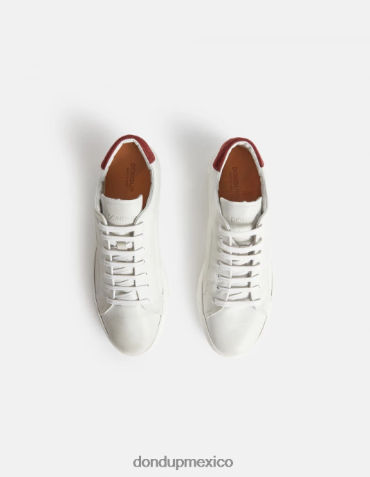 blanco y ciruela DONDUP hombres zapatillas de cuero envejecido calzado D0VXD981