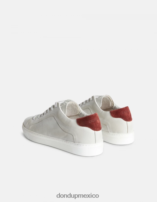 blanco y ciruela DONDUP hombres zapatillas de cuero envejecido calzado D0VXD981