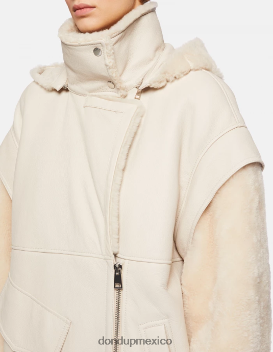 burro DONDUP mujer abrigo oversize de piel de oveja vestir D0VXD362