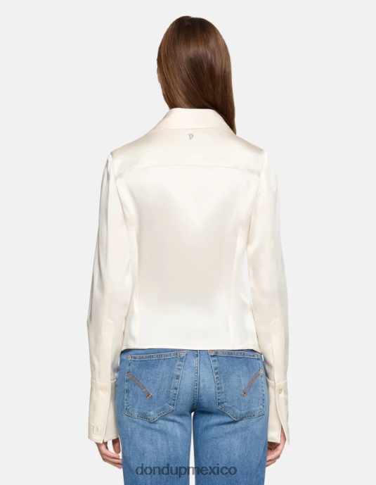 burro DONDUP mujer camisa ajustada de satén vestir D0VXD253