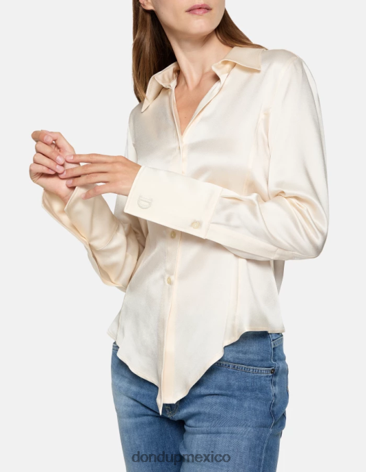 burro DONDUP mujer camisa ajustada de satén vestir D0VXD253