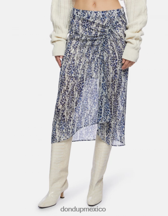 burro DONDUP mujer falda midi de georgette vestir D0VXD401