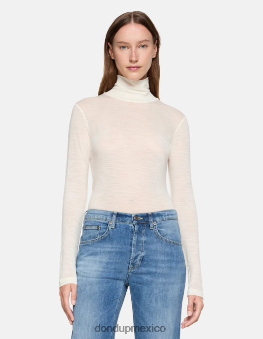 burro DONDUP mujer jersey de lana slim fit con cuello tipo polo vestir D0VXD435