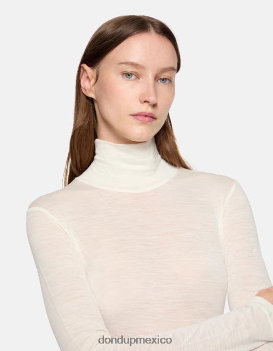 burro DONDUP mujer jersey de lana slim fit con cuello tipo polo vestir D0VXD435
