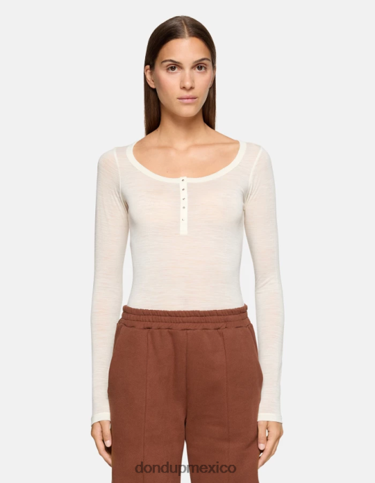 burro DONDUP mujer top henley de lana slim fit vestir D0VXD431