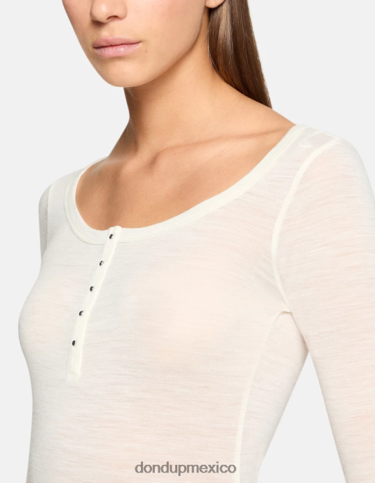 burro DONDUP mujer top henley de lana slim fit vestir D0VXD431