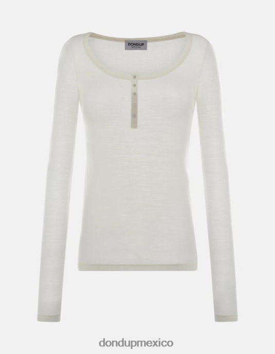 burro DONDUP mujer top henley de lana slim fit vestir D0VXD431