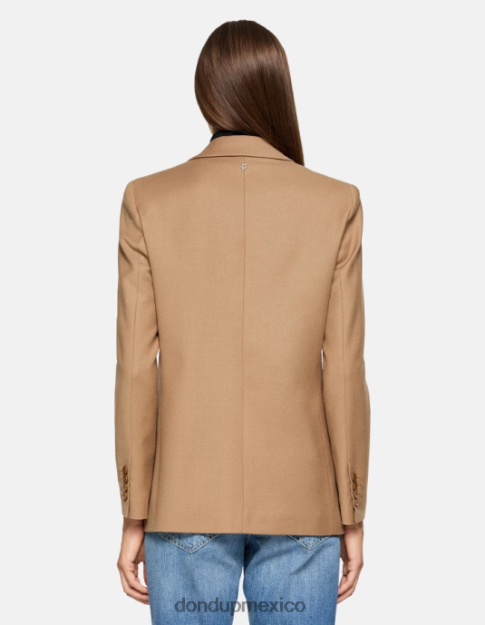 camello DONDUP mujer blazer de franela con botonadura simple vestir D0VXD373