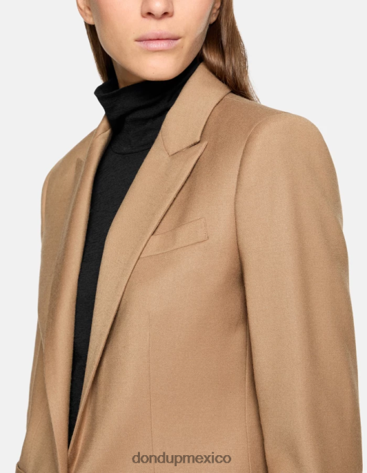 camello DONDUP mujer blazer de franela con botonadura simple vestir D0VXD373
