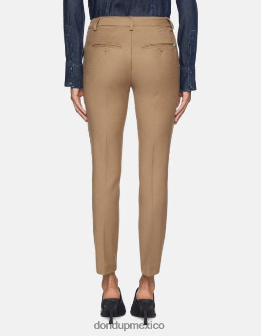 camello DONDUP mujer pantalones de franela perfectos y ajustados vestir D0VXD228