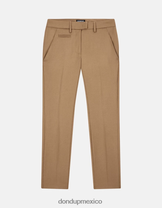 camello DONDUP mujer pantalones de franela perfectos y ajustados vestir D0VXD228