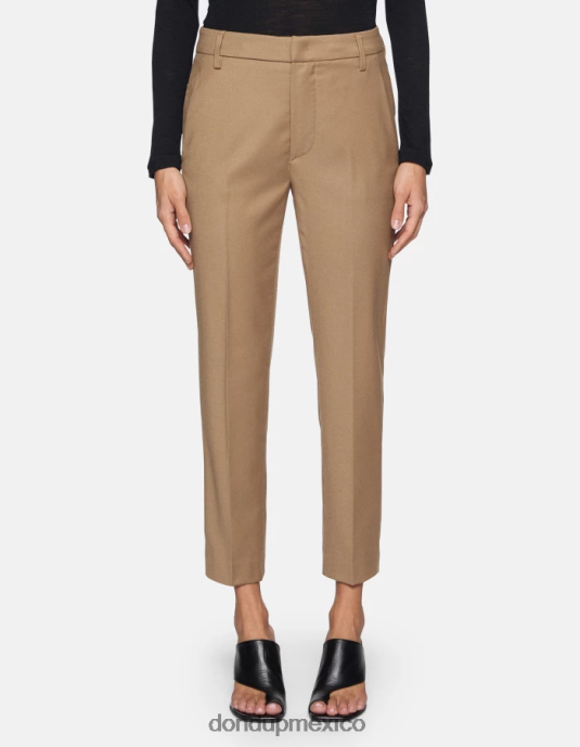 camello DONDUP mujer pantalones holgados de franela nima vestir D0VXD221