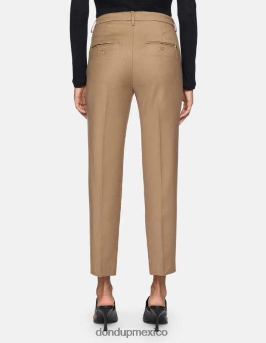 camello DONDUP mujer pantalones holgados de franela nima vestir D0VXD221