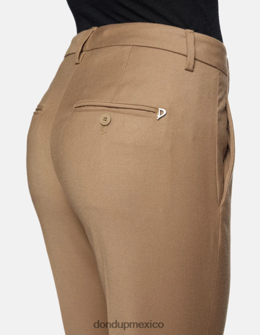 camello DONDUP mujer pantalones holgados de franela nima vestir D0VXD221