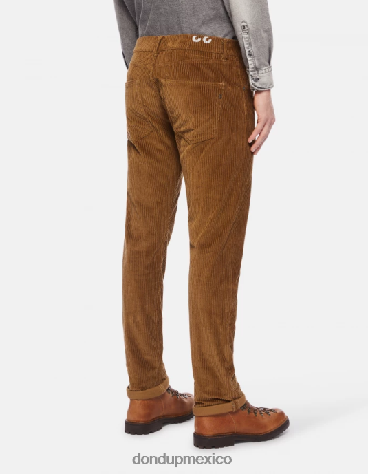 canela DONDUP hombres pantalones icon regular fit de terciopelo de 34 pulgadas vestir D0VXD558