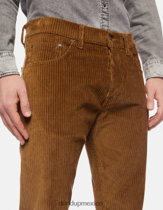 canela DONDUP hombres pantalones icon regular fit de terciopelo de 34 pulgadas vestir D0VXD558
