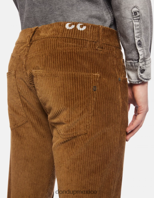 canela DONDUP hombres pantalones icon regular fit de terciopelo de 34 pulgadas vestir D0VXD558