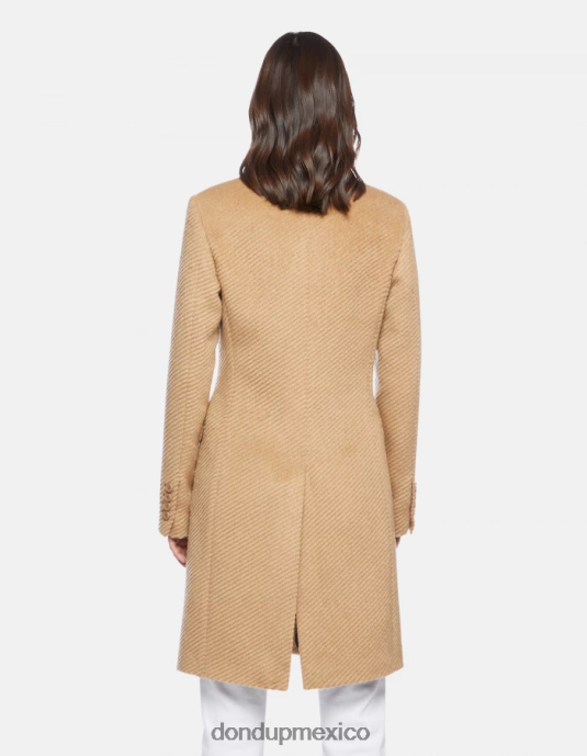 canela DONDUP mujer abrigo de tela con botonadura simple vestir D0VXD357
