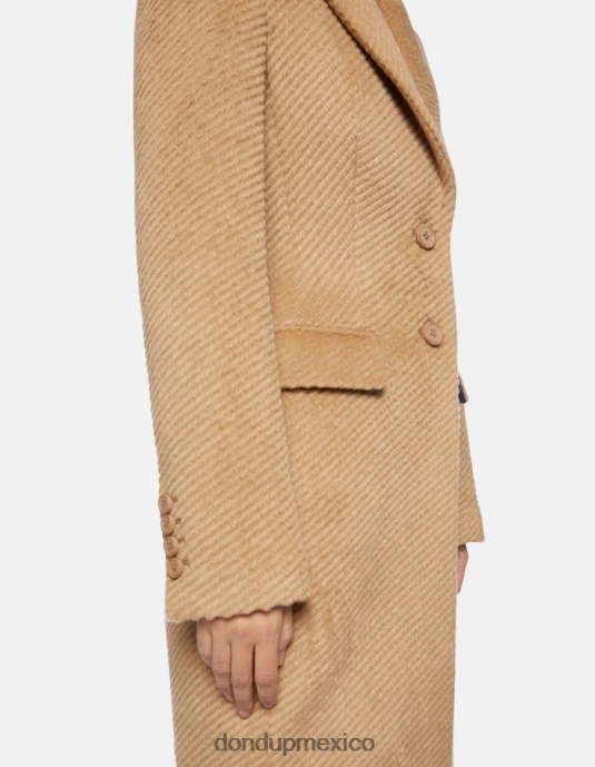 canela DONDUP mujer abrigo de tela con botonadura simple vestir D0VXD357