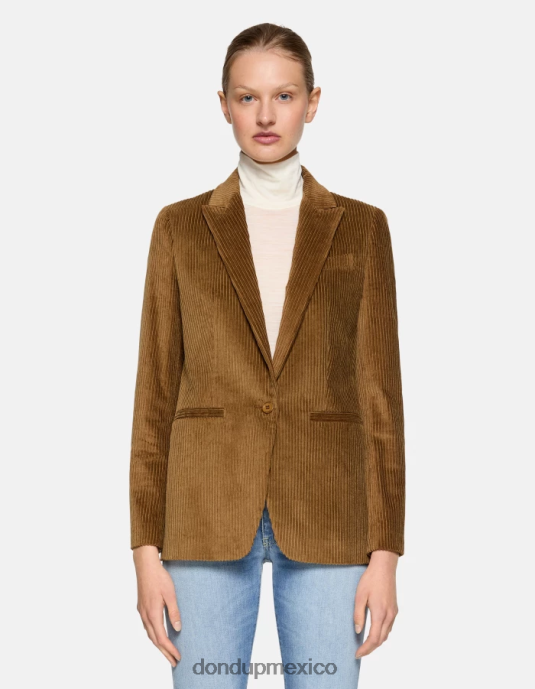canela DONDUP mujer blazer de terciopelo con botonadura simple vestir D0VXD377