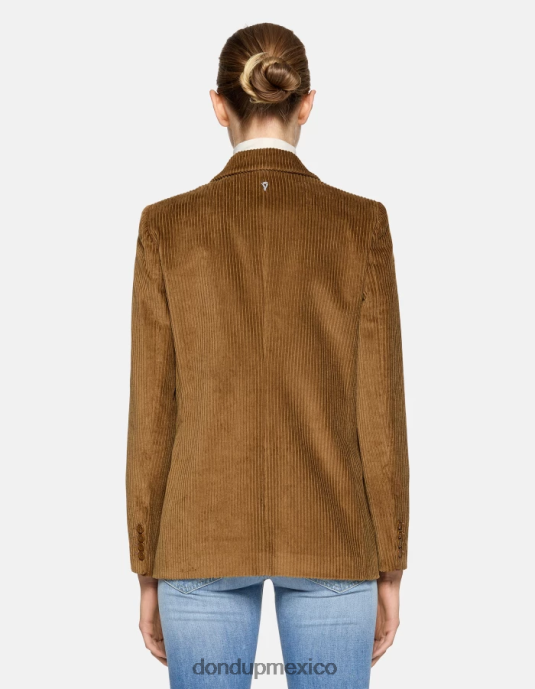 canela DONDUP mujer blazer de terciopelo con botonadura simple vestir D0VXD377