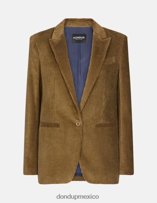canela DONDUP mujer blazer de terciopelo con botonadura simple vestir D0VXD377