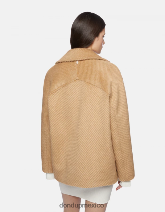 canela DONDUP mujer chaquetón de tela con doble botonadura vestir D0VXD342