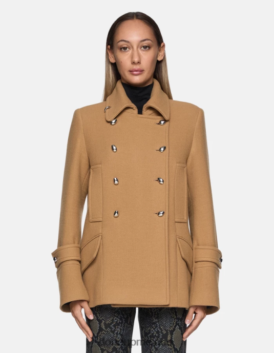 canela DONDUP mujer chaquetón de tela con doble botonadura vestir D0VXD345