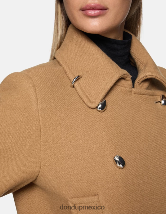 canela DONDUP mujer chaquetón de tela con doble botonadura vestir D0VXD345