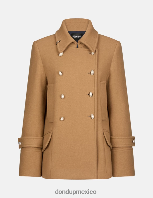 canela DONDUP mujer chaquetón de tela con doble botonadura vestir D0VXD345