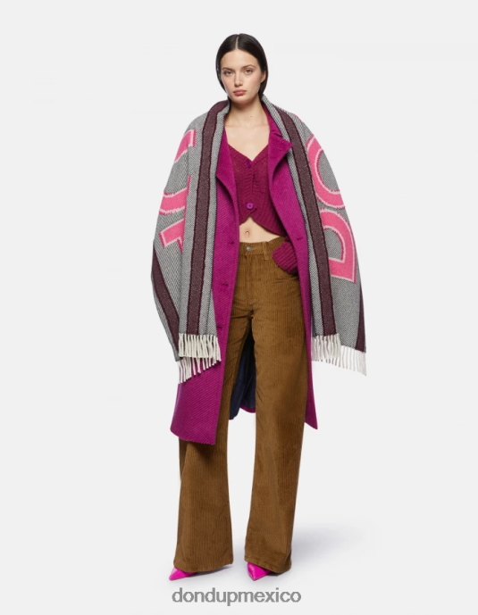 canela DONDUP mujer pantalones anchos de terciopelo color ámbar vestir D0VXD45