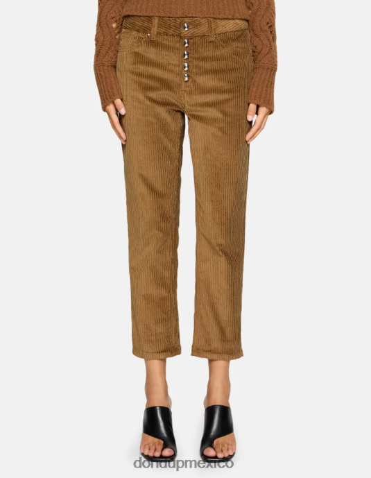 canela DONDUP mujer pantalones holgados de terciopelo koons vestir D0VXD106