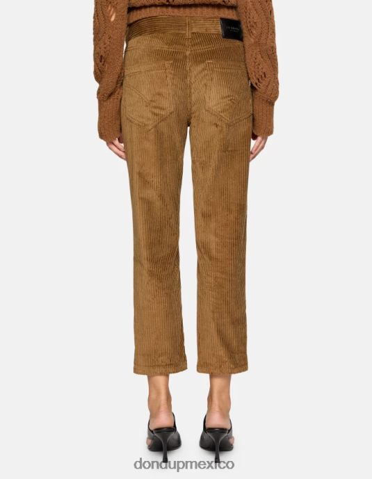 canela DONDUP mujer pantalones holgados de terciopelo koons vestir D0VXD106