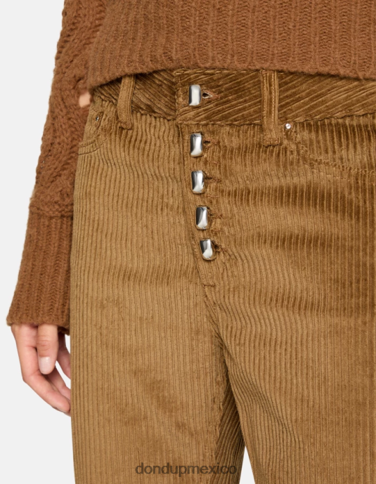canela DONDUP mujer pantalones holgados de terciopelo koons vestir D0VXD106