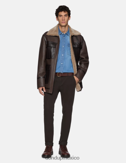 castoro DONDUP hombres pantalones gaubert slim fit de algodón con pinzas vestir D0VXD724