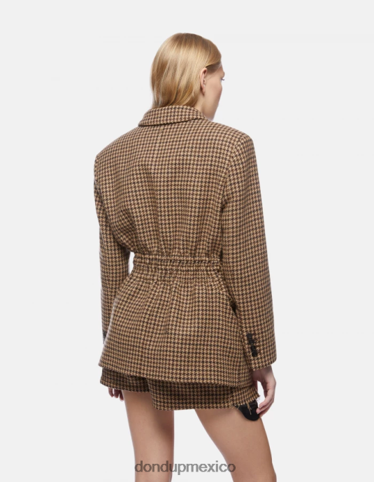 ciocolato DONDUP mujer blazer de mezcla de lana con botonadura simple vestir D0VXD371