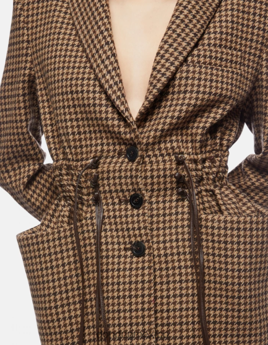 ciocolato DONDUP mujer blazer de mezcla de lana con botonadura simple vestir D0VXD371