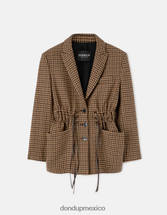 ciocolato DONDUP mujer blazer de mezcla de lana con botonadura simple vestir D0VXD371