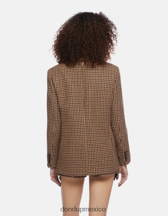 ciocolato DONDUP mujer blazer de mezcla de lana con botonadura simple vestir D0VXD376