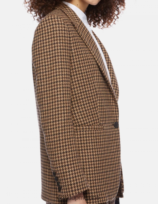 ciocolato DONDUP mujer blazer de mezcla de lana con botonadura simple vestir D0VXD376