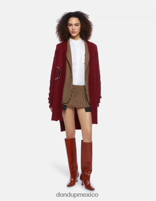 ciocolato DONDUP mujer blazer de mezcla de lana con botonadura simple vestir D0VXD376