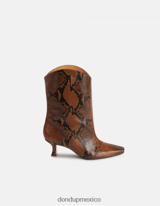 ciocolato DONDUP mujer botas de piel con efecto estampado de pitón calzado D0VXD465