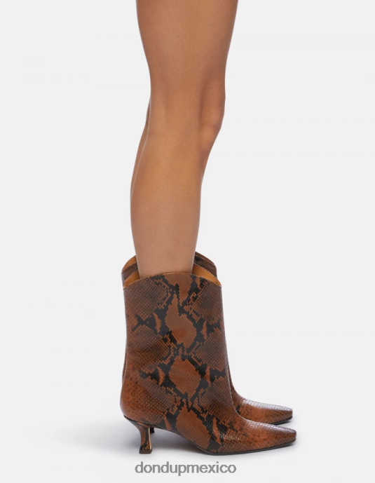 ciocolato DONDUP mujer botas de piel con efecto estampado de pitón calzado D0VXD465