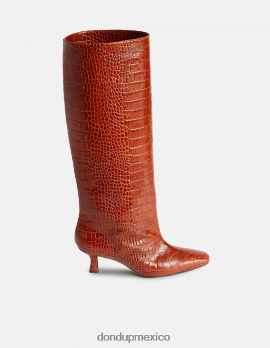 ciocolato DONDUP mujer botas de piel efecto cocodrilo calzado D0VXD467