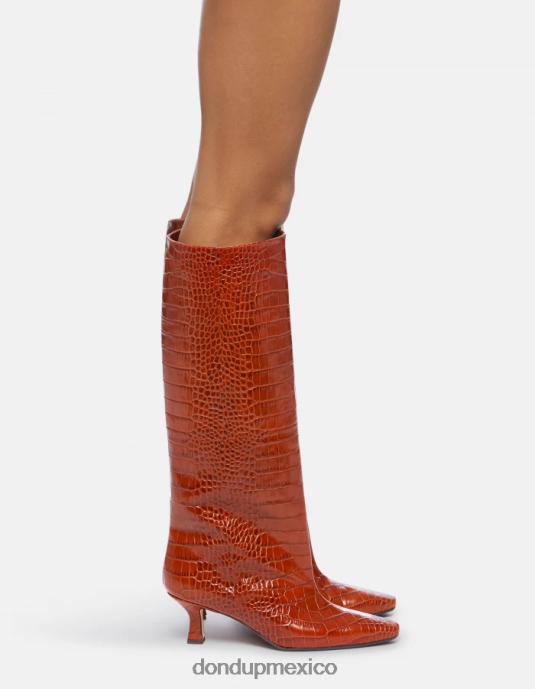 ciocolato DONDUP mujer botas de piel efecto cocodrilo calzado D0VXD467